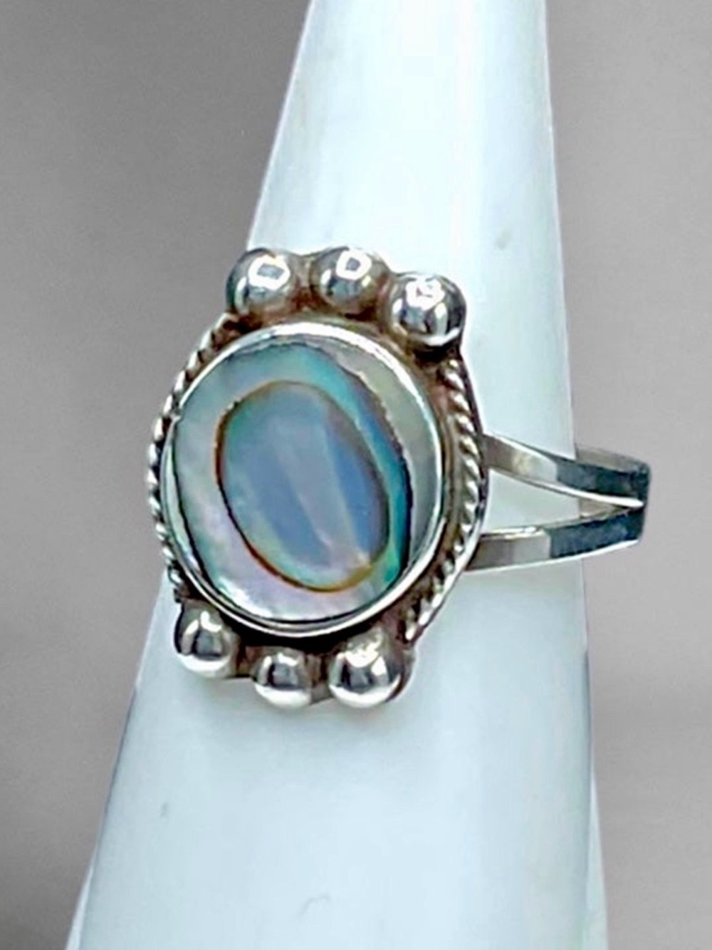 🌺Vintage Taxco Sterling & Abalone Ring - Picture 5 of 11